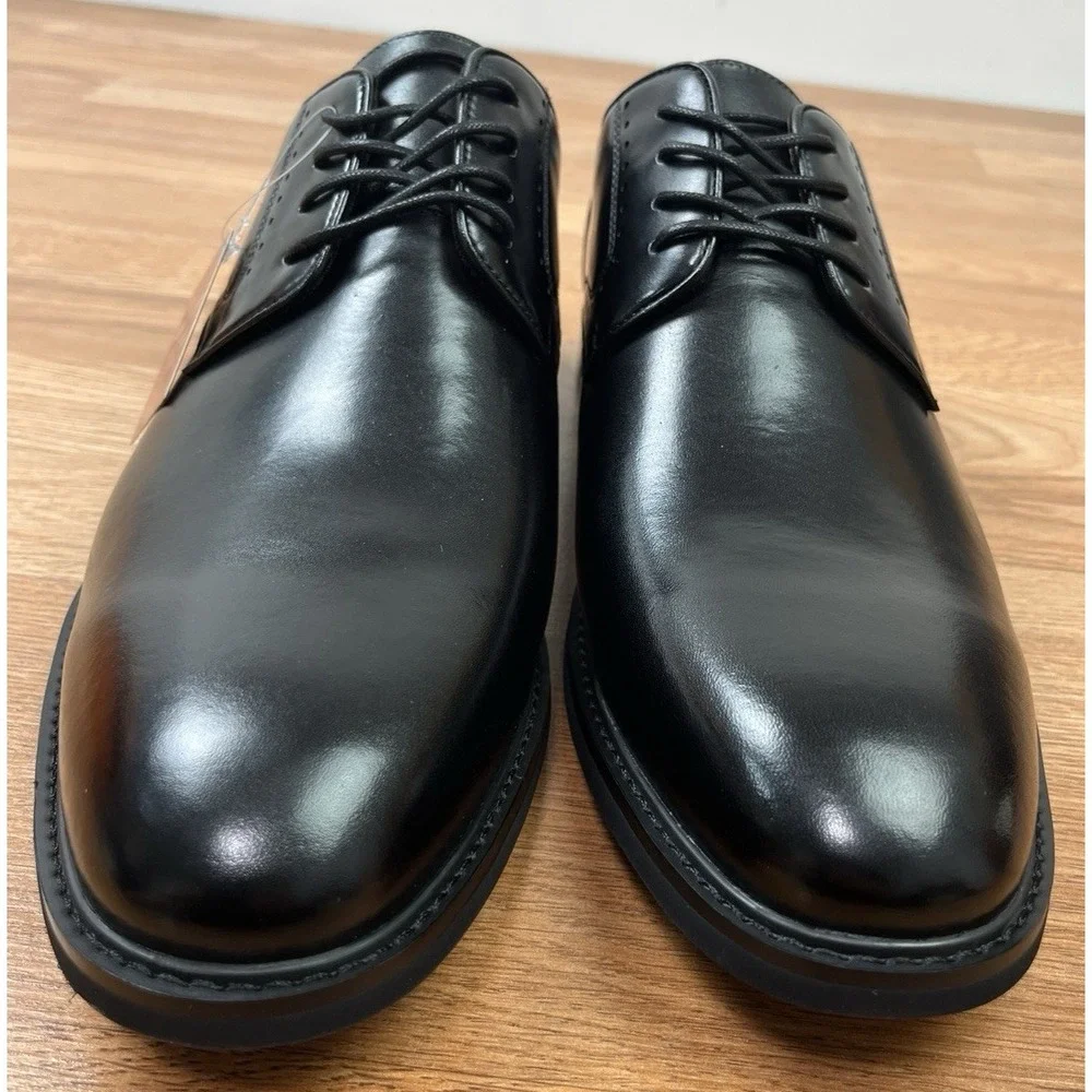 Stacy Adams Benson Plain Toe Oxford Black Dress Shoes Men's Size 13 WIDE NEW